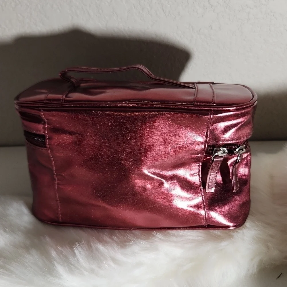 Avon Metallic redish pink makeup bag